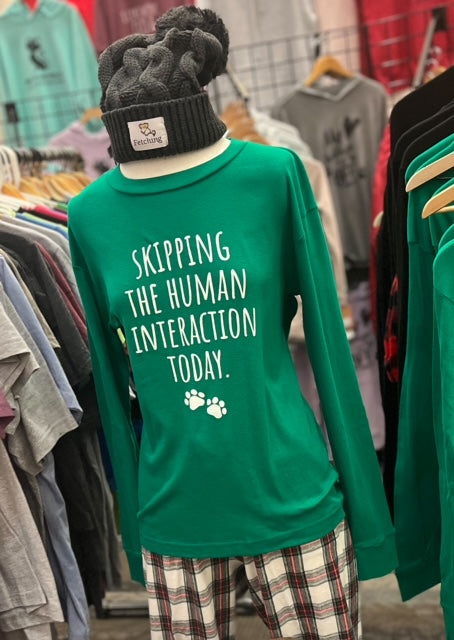 Skipping the Human Interaction All-day Pajamas Set