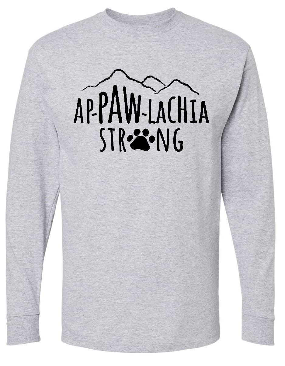 Ap-PAW-lachia Strong Long Sleeve Tees (we'll send you a FREE APPAWLACHIA STRONG STICKER when you order this week. Must add sticker to cart & use code: STICKER.)