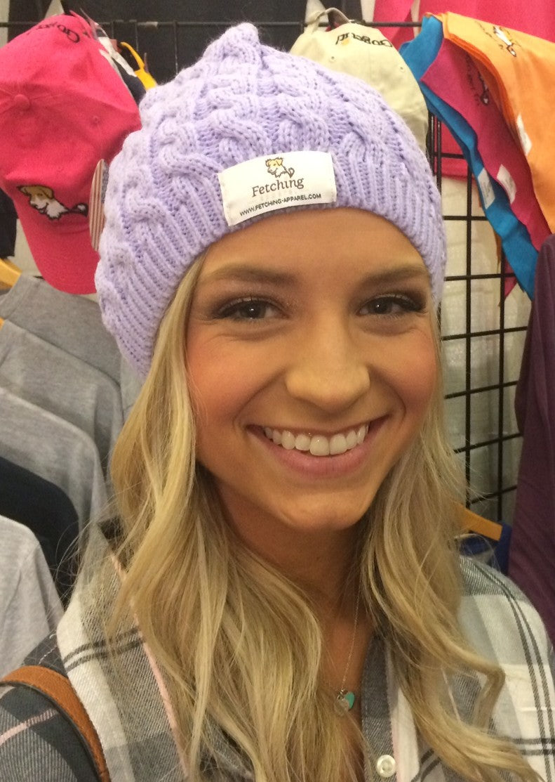 Hats on to helping homeless pets at Fetching-Apparel.com! Our Fetching beanies are now available in lavender. Help us in our mission to save the lives of homeless pets in need.